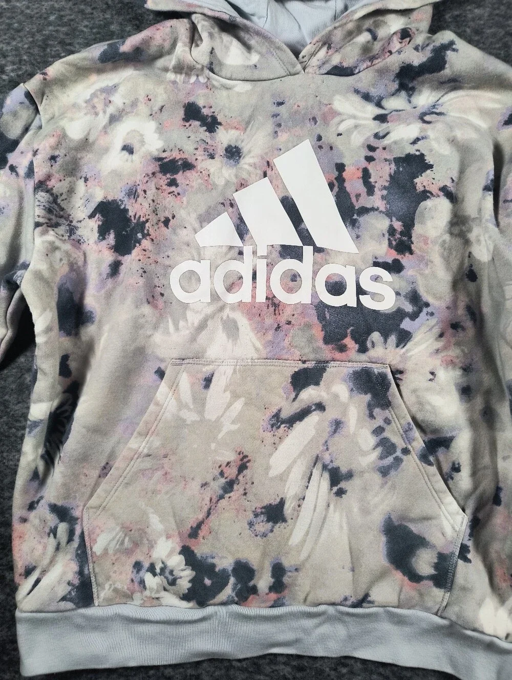 Adidas girls XL 16 pastel splash hoodie sweatshirt